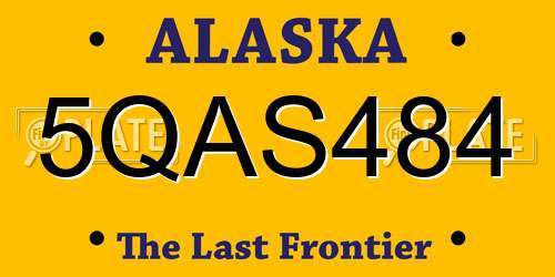 5QAS484 Alaska License Plate