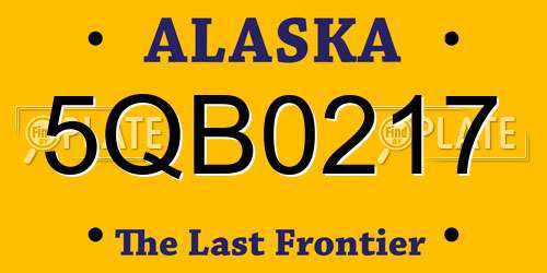 5QB0217 Alaska License Plate