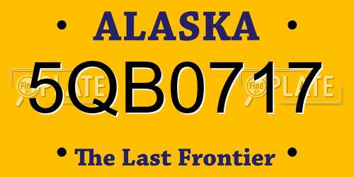 5QB0717 Alaska License Plate