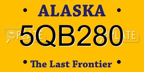5QB280 Alaska License Plate