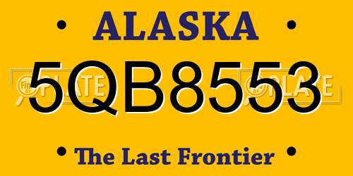 5QB8553 Alaska License Plate