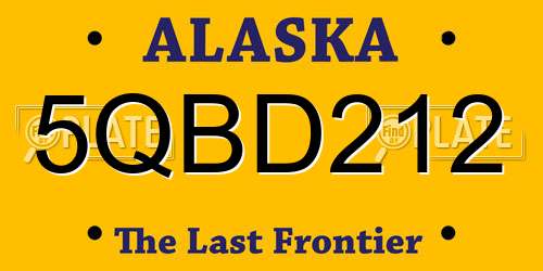 5QBD212 Alaska License Plate