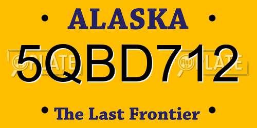 5QBD712 Alaska License Plate