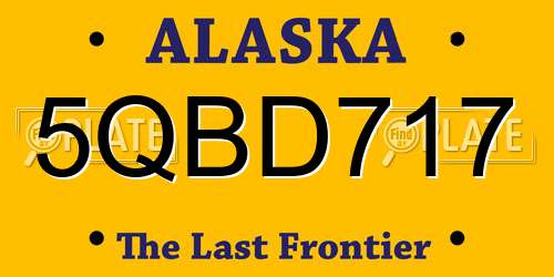 5QBD717 Alaska License Plate