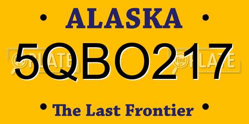 5QBO217 Alaska License Plate