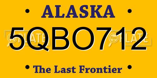 5QBO712 Alaska License Plate