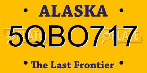 5QBO717 Alaska License Plate