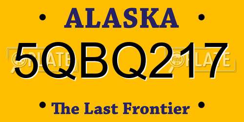 5QBQ217 Alaska License Plate