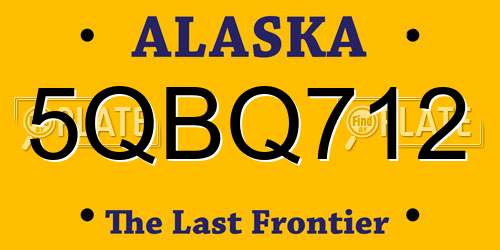 5QBQ712 Alaska License Plate