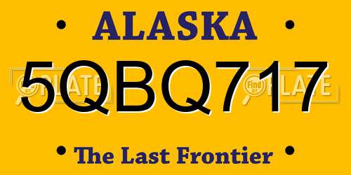 5QBQ717 Alaska License Plate