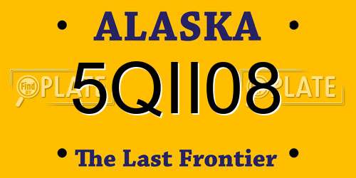 5QII08 Alaska License Plate