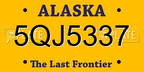 5QJ5337 Alaska License Plate