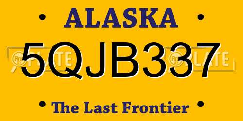 5QJB337 Alaska License Plate