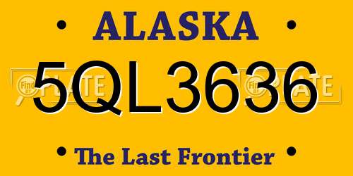 5QL3636 Alaska License Plate