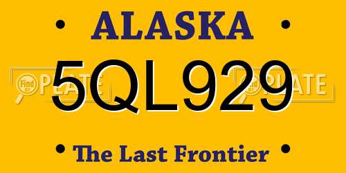 5QL929 Alaska License Plate