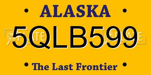 5QLB599 Alaska License Plate