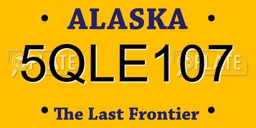 5QLE107 Alaska License Plate