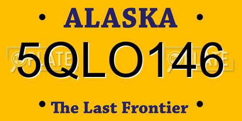 5QLO146 Alaska License Plate