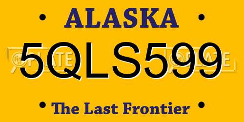 5QLS599 Alaska License Plate
