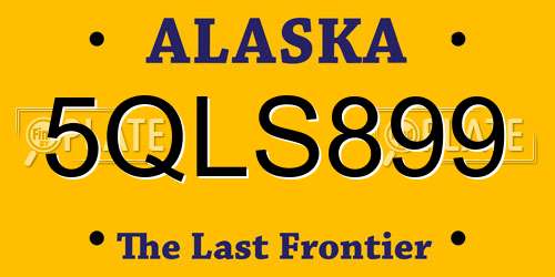 5QLS899 Alaska License Plate