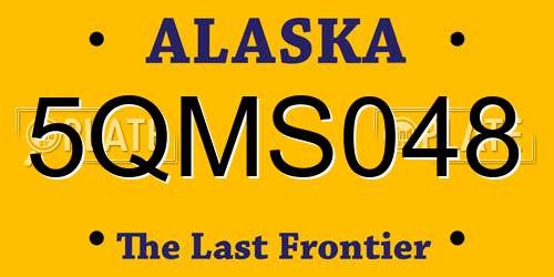 5QMS048 Alaska License Plate