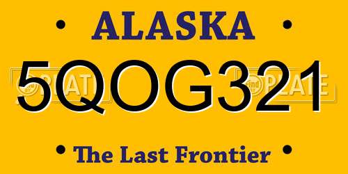5QOG321 Alaska License Plate