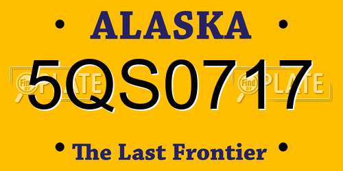 5QS0717 Alaska License Plate