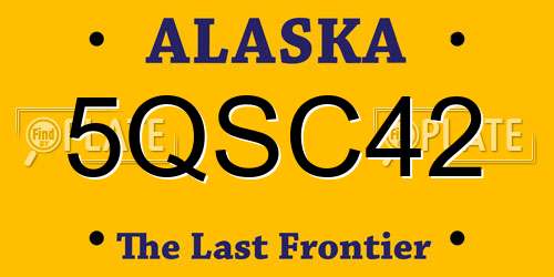 5QSC42 Alaska License Plate