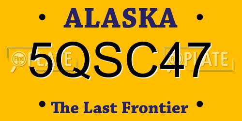 5QSC47 Alaska License Plate