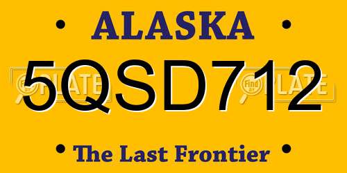 5QSD712 Alaska License Plate