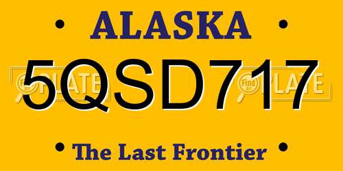 5QSD717 Alaska License Plate