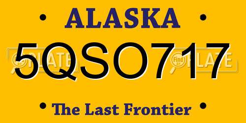 5QSO717 Alaska License Plate