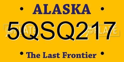 5QSQ217 Alaska License Plate