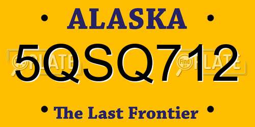 5QSQ712 Alaska License Plate