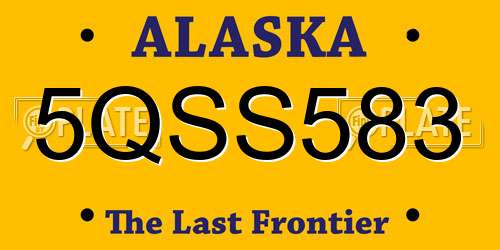 5QSS583 Alaska License Plate