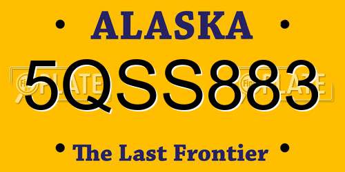 5QSS883 Alaska License Plate