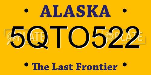 5QTO522 Alaska License Plate