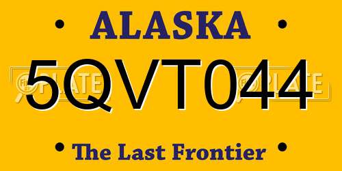 5QVT044 Alaska License Plate