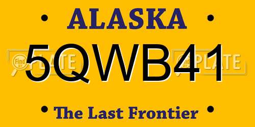5QWB41 Alaska License Plate