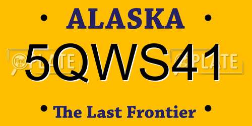 5QWS41 Alaska License Plate