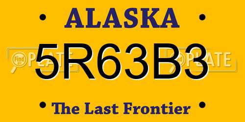 5R63B3 Alaska License Plate