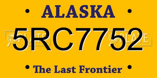 5RC7752 Alaska License Plate