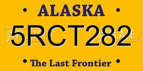 5RCT282 Alaska License Plate