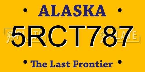5RCT787 Alaska License Plate