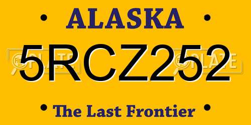 5RCZ252 Alaska License Plate