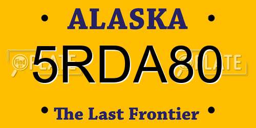 5RDA80 Alaska License Plate