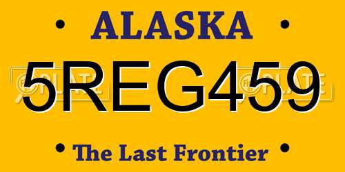 5REG459 Alaska License Plate