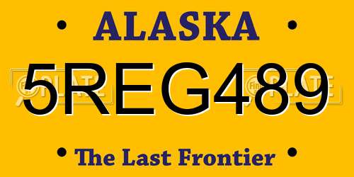 5REG489 Alaska License Plate