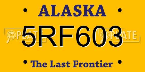 5RF603 Alaska License Plate