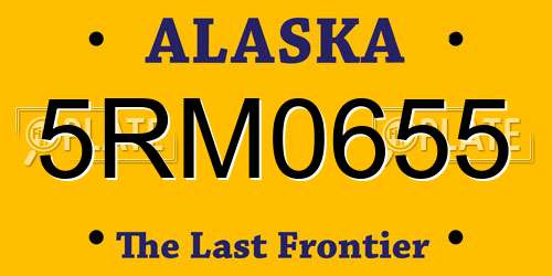 5RM0655 Alaska License Plate